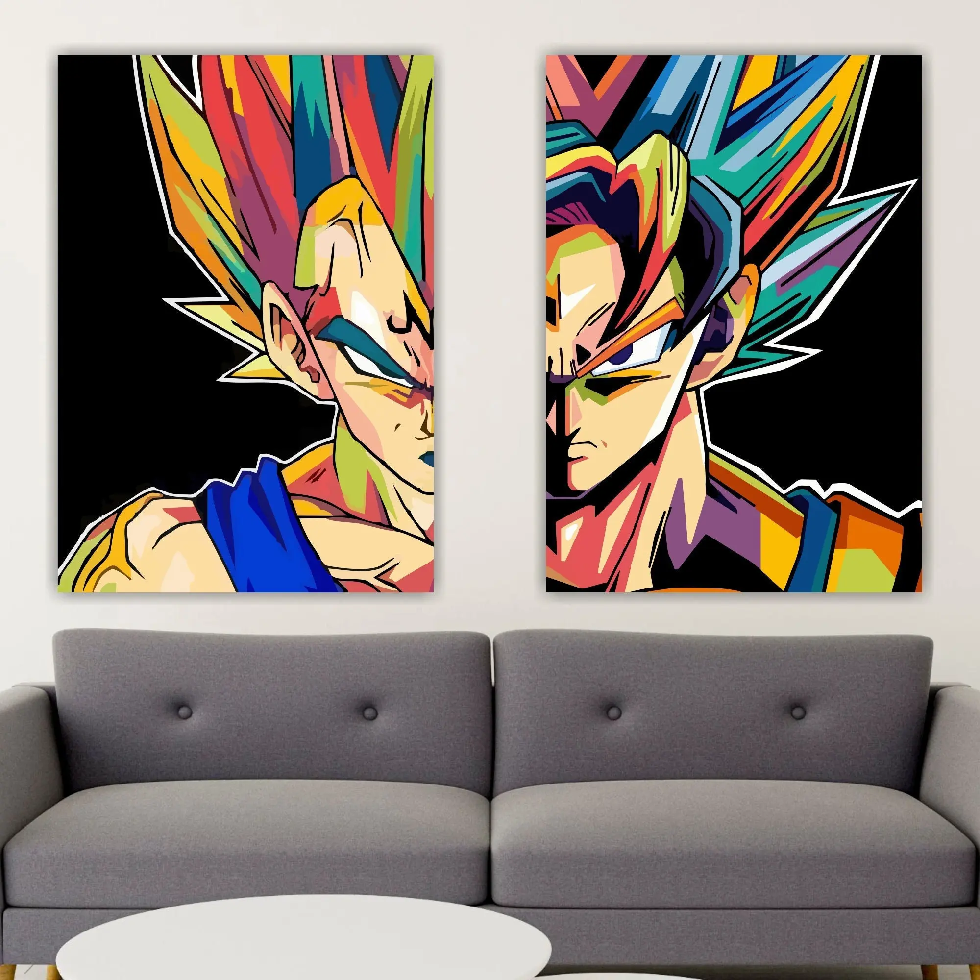 Resin Art Work - Diamond Painting Goku e Vegeta Personaggio