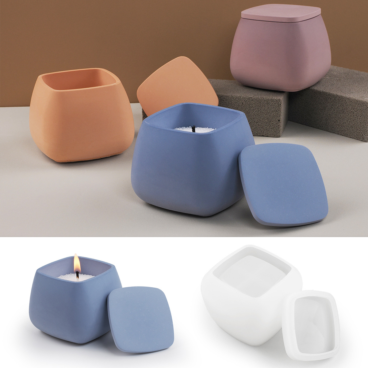 Square Candle Jar Silicone Mol - Resin Art Case review and price