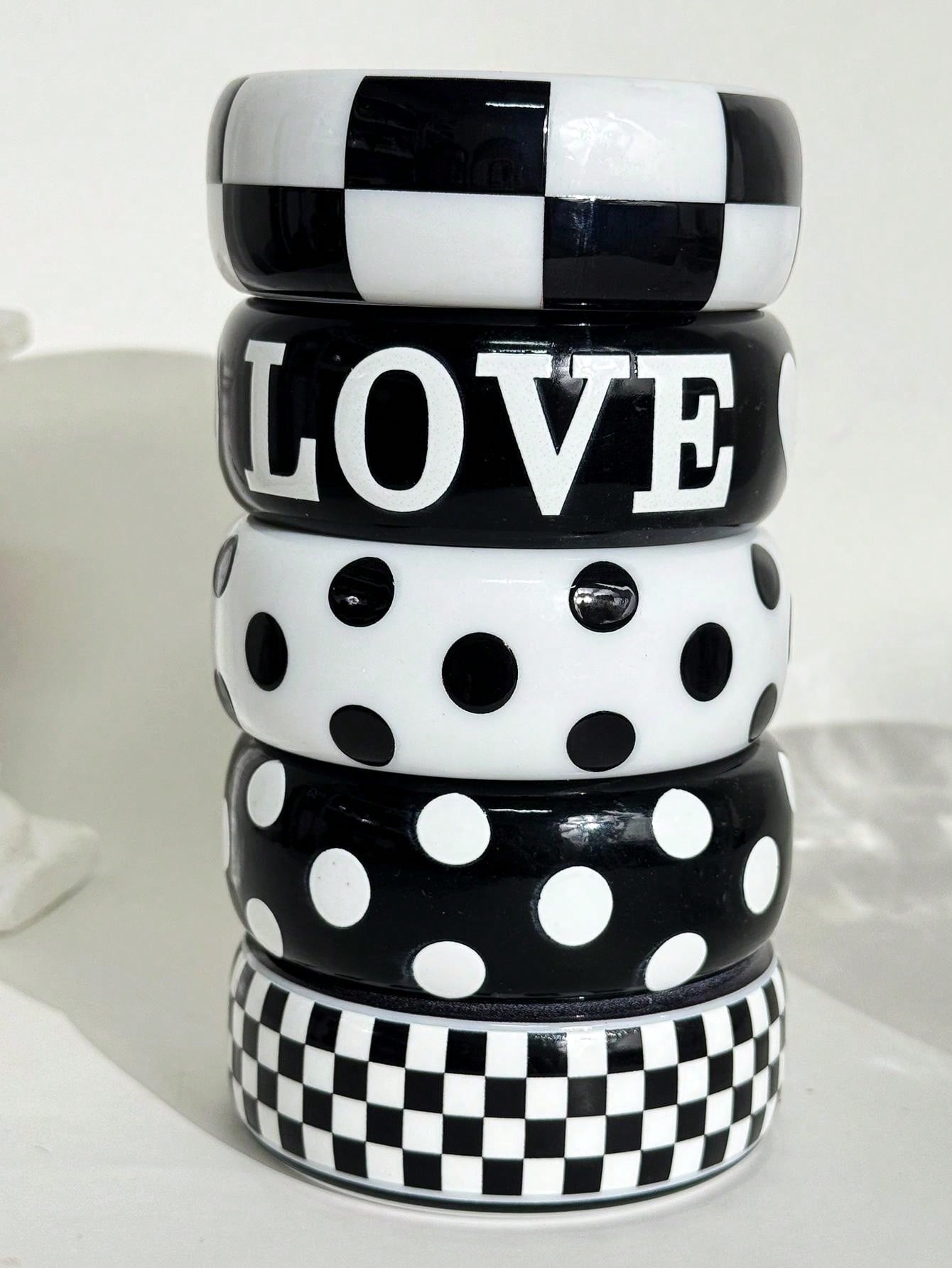New Black White Polka Dot LOVE - Resin Art Alphabet review and price
