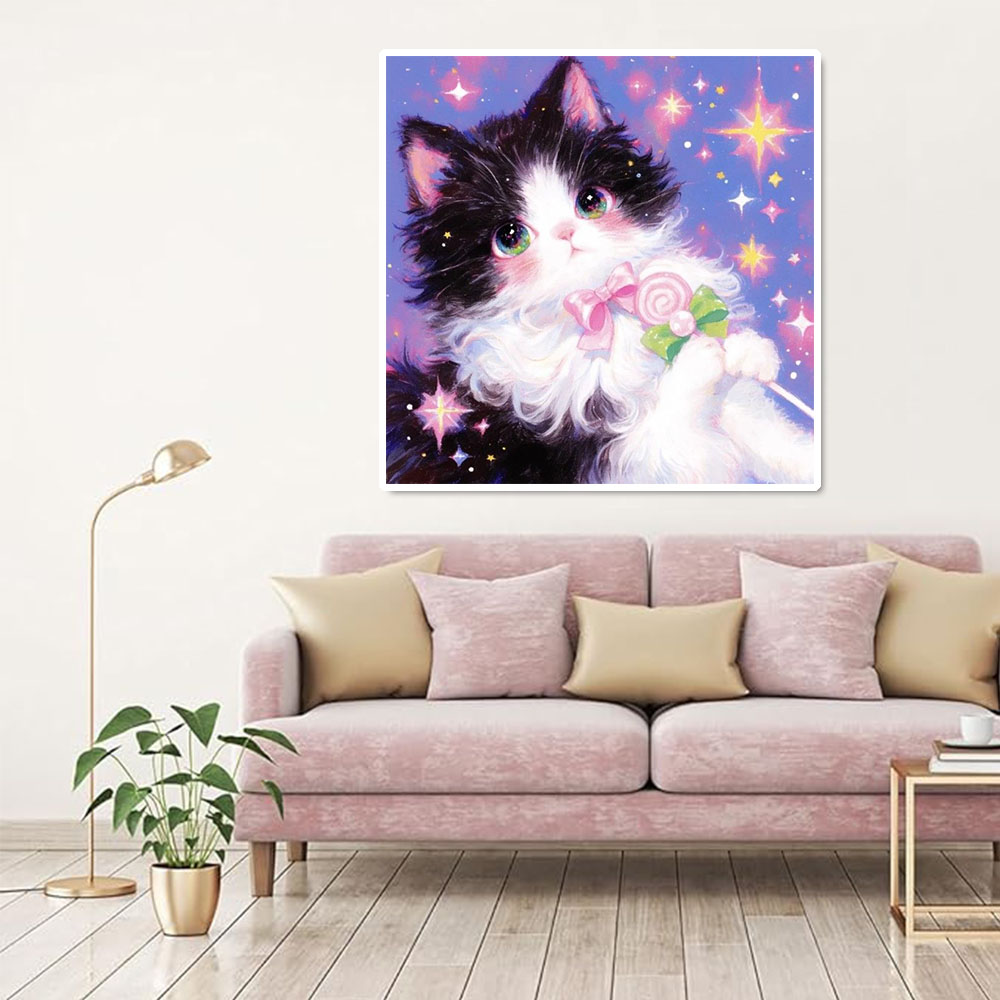 AB Diamond Painting Cute Cat F - Resin Art Wallpaper review and price