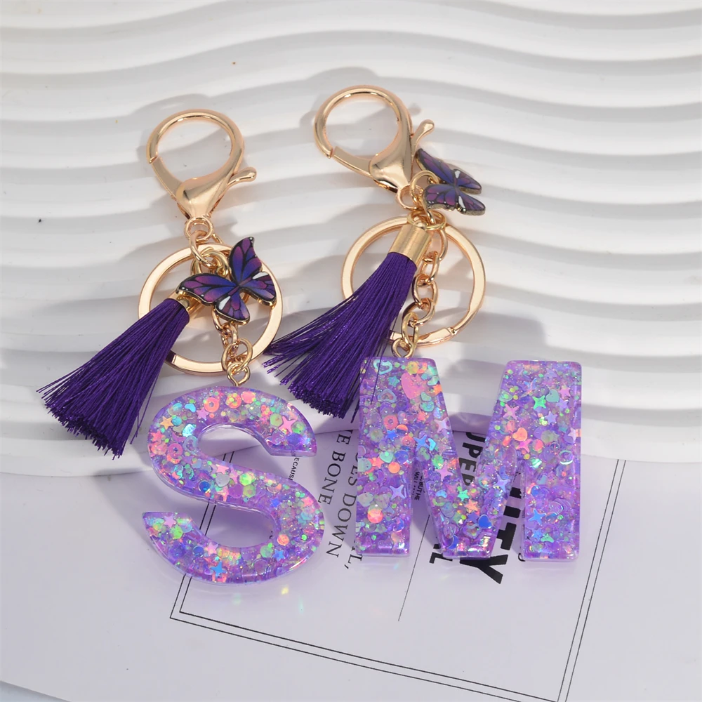 A-Z Shiny Sequin Letter Keycha - Resin Art Alphabet review and price