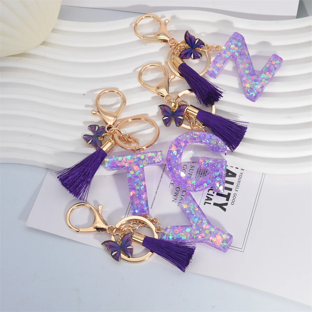 A-Z Shiny Sequin Letter Keycha - Resin Art Alphabet review and price
