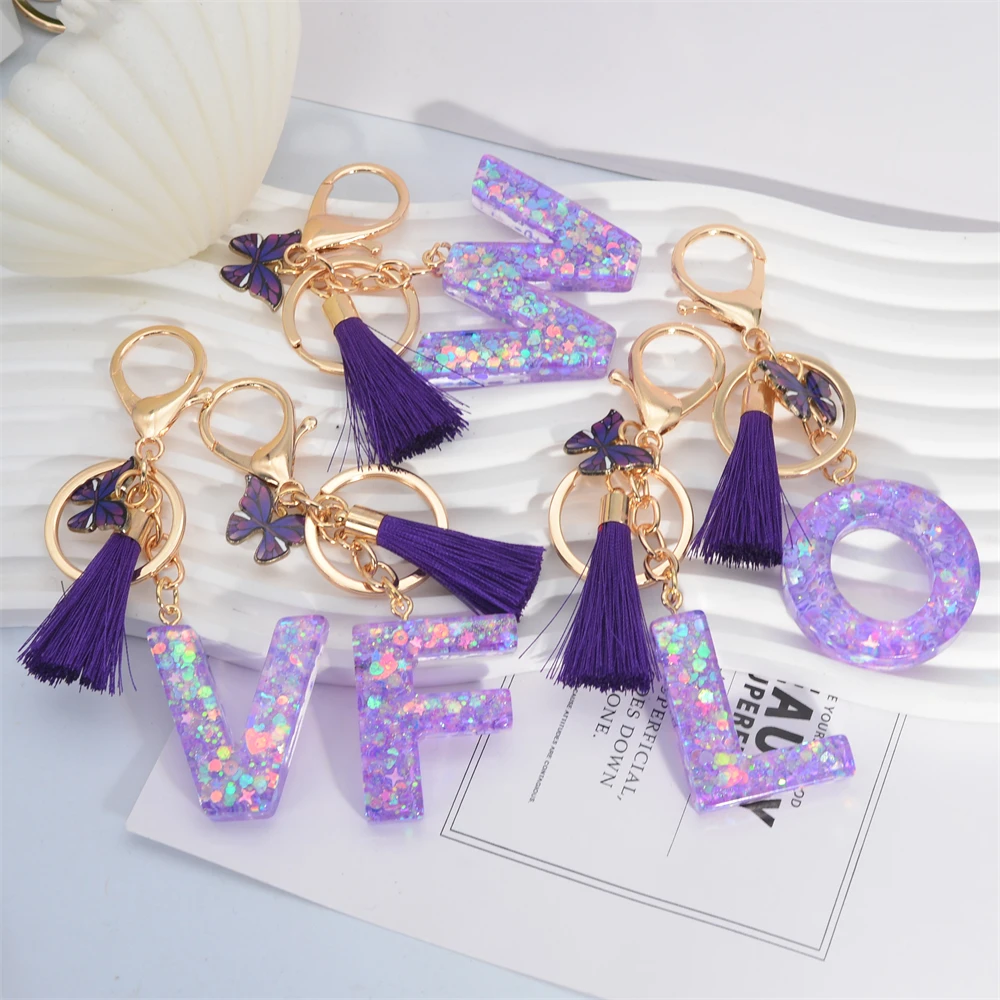A-Z Shiny Sequin Letter Keycha - Resin Art Alphabet review and price
